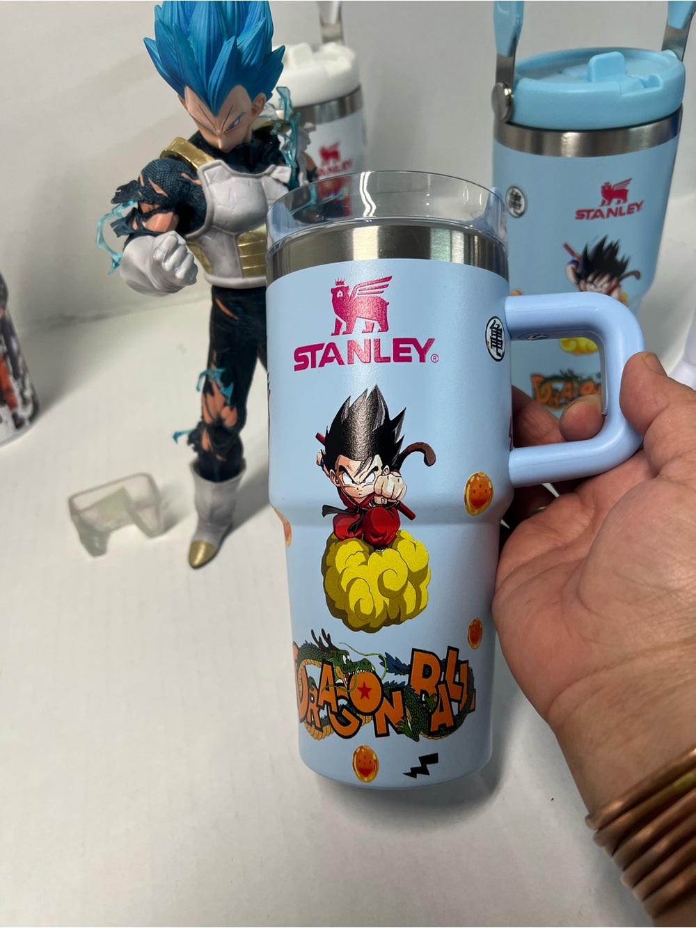 Stanley Light Blue Dragon Ball Travel Mug with Handle and Graphics